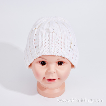 Solid color thermal knitted beanie caps for Children